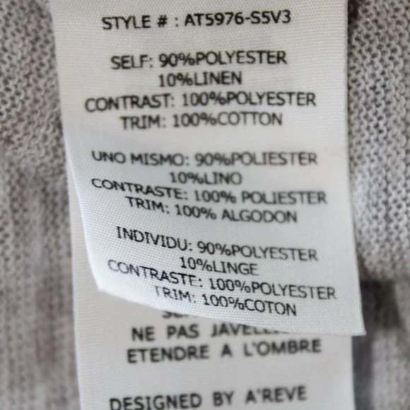 A'reve Anthropologie Women's Light Gray Sheer Back Bow Tank Top ~S~ - Picture 8 of 9